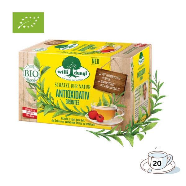 Willi Dungl Bio Tee Schätze der Natur Bio Antioxidativ, Bio-Grüntee, 20 Teebeutel